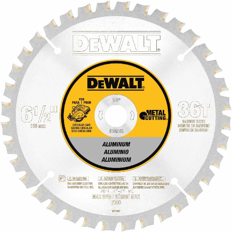 Carbide-Tipped Circular Saw Blades for Long Life-DeWalt DW9152 6-1/2" 36T Aluminum Cutting Blade