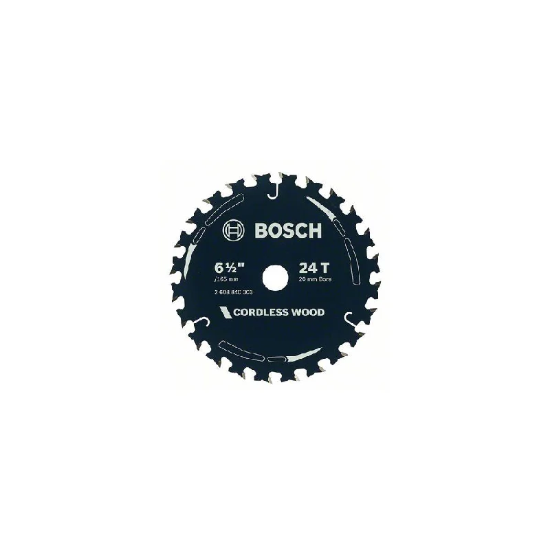 Saw Blades for Cutting and Shaping Metal Rods-Bosch Cordless, Wood Cutting, Thin KerfØ 6 1/2" / 165 mm x 1.6 x 20 mm, 24 T