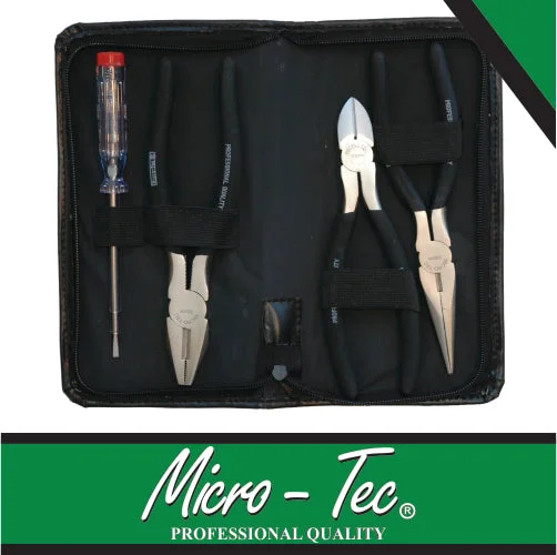 Pliers for Removing Rusted Nails-Micro-Tec Pliers Set 150Mm 3Pc-Pouch