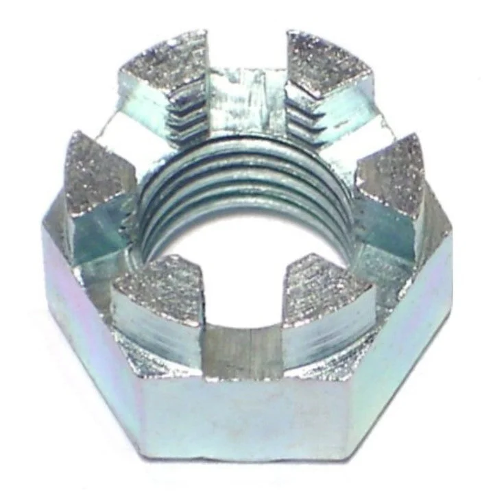 Nuts for Installing Metal Mounting Brackets-3/8"-24 Zinc Plated Steel Fine Thread Castle Hex Nuts