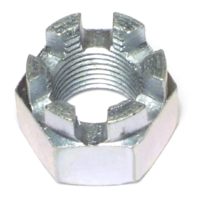 Nuts for Fixing Bathroom and Kitchen Fixtures-5/8"-18 Zinc Plated Steel Fine Thread Castle Hex Nuts