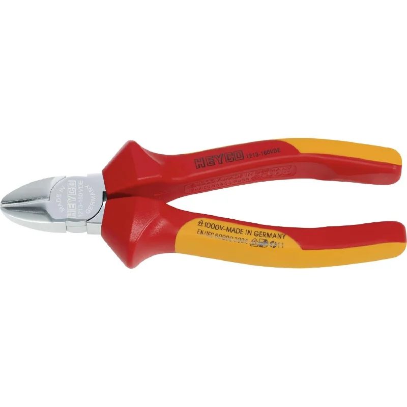 Pliers for Plumbing and Pipe Work-Heyco 01213018088 VDE side cutters, Swedish shape