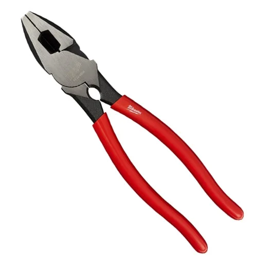 Needle Nose Pliers for Tight Spaces-Milwaukee High-Leverage Linemans Pliers with Thread Cleaner - 48-22-6503