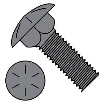 Bolts for Mounting Heavy Machinery Parts-JFAST 3764C8P - 3/8-16 X 4 Bolt Carriage Grade 8 Fully Threaded Plain, Case Quantity: 
275