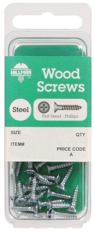 Screws for Concrete and Masonry Work-Hillman No. 6 x 2 in. L Phillips Zinc-Plated Wood Screws 10 pk (Pack of 10)