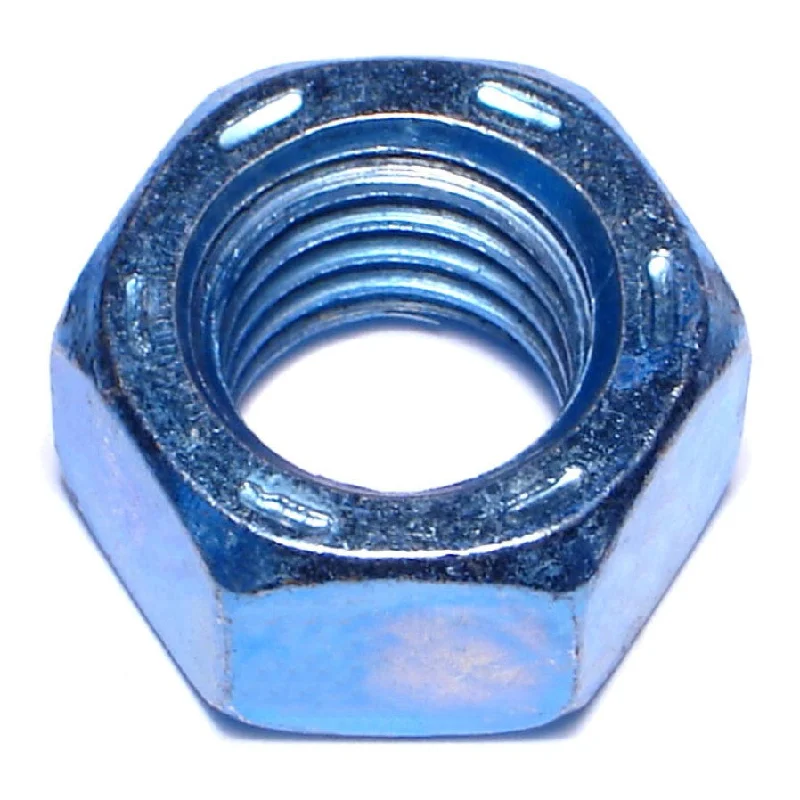 Nuts for Attaching Garage Equipment and Fixtures-5/8"-11 Zinc Plated Grade 8 Steel Blue Rinsed Coarse Thread Hex Nuts