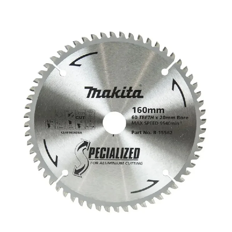 Saw Blades for Cutting Composite Materials-Makita Saw Blade TCT Aluminium 160x20mm 60T