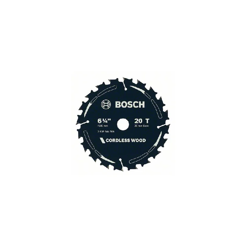 Circular Saw Blades for Clean Edges-Bosch Cordless, Wood Cutting, Thin KerfØ 6 1/4" / 160 mm x 1.6 x 20 mm, 20 T