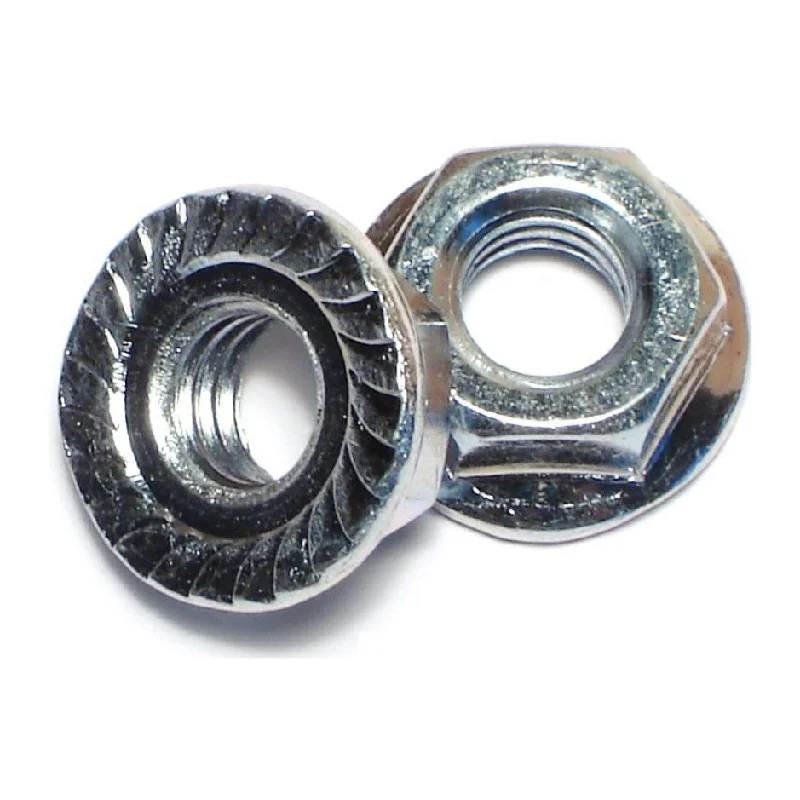 Nuts for Fixing Steel Components in Outdoor Projects-5/16"-18 Zinc Plated Case Hardened Steel Coarse Thread Hex Flange Nuts