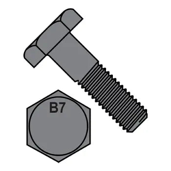 Bolts for Fixing Metal Reinforcements-JFAST 5056BHH7 - 1/2-13X3 1/2  Heavy Hex Bolt Grade B7 ASTM A193 Plain, Case Quantity: 
150