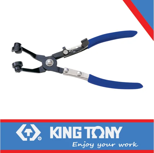 Pliers for Woodworking and Carving Tasks-King Tony Curved Hose Clamp Pliers