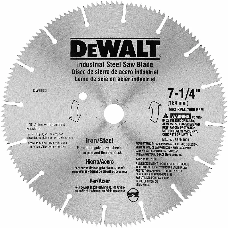 Saw Blades for Use in Cutting Machinery Parts-DeWalt DW3330 7-1/4" Iron/Steel Saw Blade