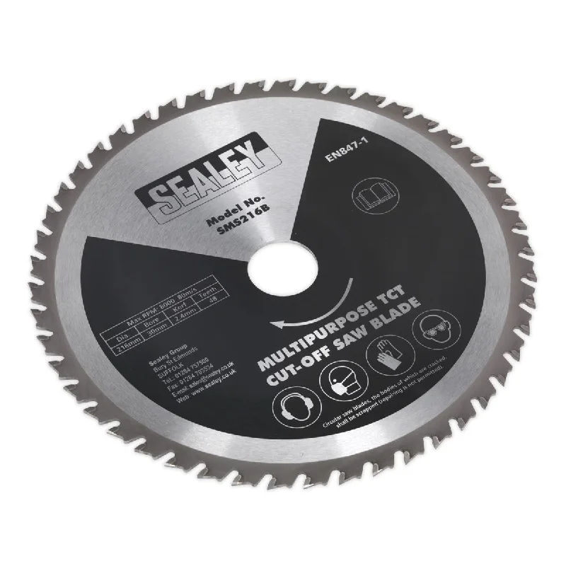 Saw Blades for Slicing and Shaping Wood-Sealey Multipurpose Cut-Off Saw Blade Ø216 x 2.4mm/Ø30mm 48tpu