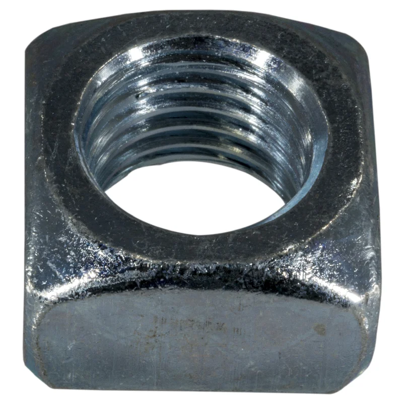 Nuts for Fastening Machinery to Platforms-7/8"-9 Zinc Plated Steel Coarse Thread Square Nuts (6 pcs.)