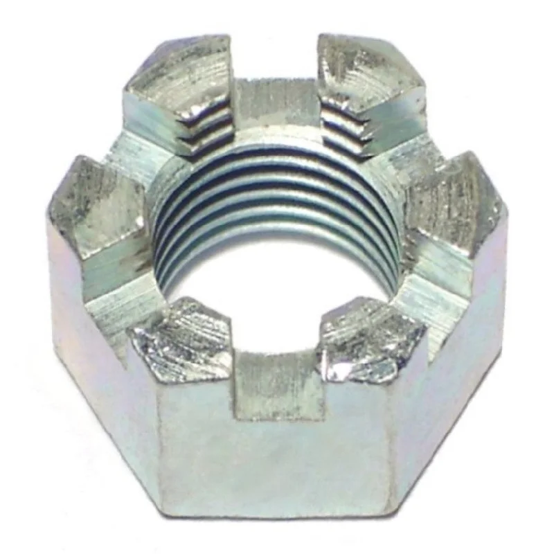 Nuts for Fixing Window and Door Hardware-7/16"-20 Zinc Plated Steel Fine Thread Castle Hex Nuts