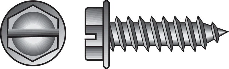 Screws for Drywall Installation-HILLMAN No. 10 X 1-1/2 in. L Slotted Hex Washer Head Sheet Metal Screws 100 pk