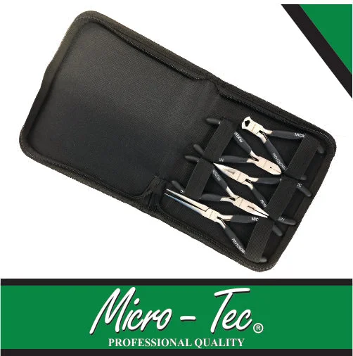 Pliers with Adjustable Jaws for Better Control-Micro-Tec Pliers Set Mini 5 Piece