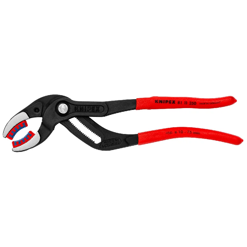 Pliers for Secure Gripping of Small Parts-Knipex 81 11 250 10" Pipe Gripping Pliers-Replaceable Plastic Jaws