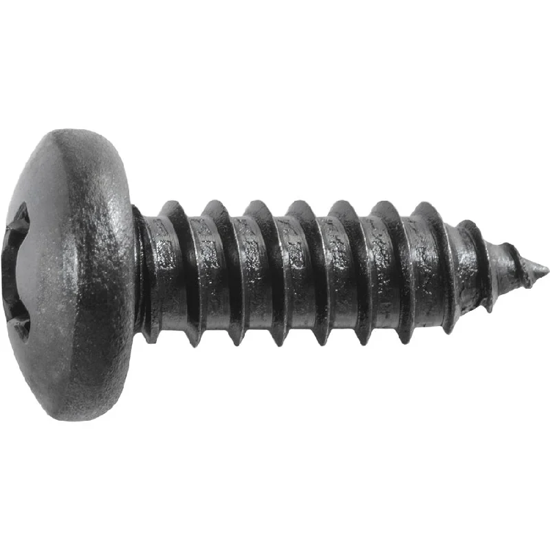 Screws with Flat Heads for Smooth Finish-Auveco # 24134 Phillips Pan Head Tapping Screw #14 X 3/4" - Black. Qty 100.