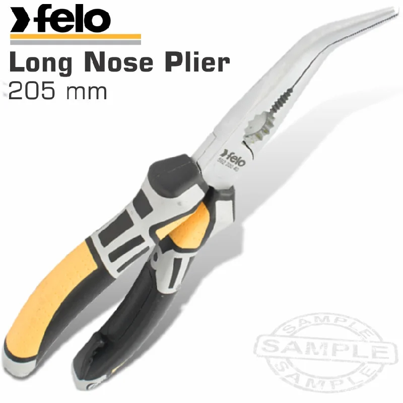 Pliers for Crimping Metal Straps-Special - Felo Plier Bent Long Nose 205Mm