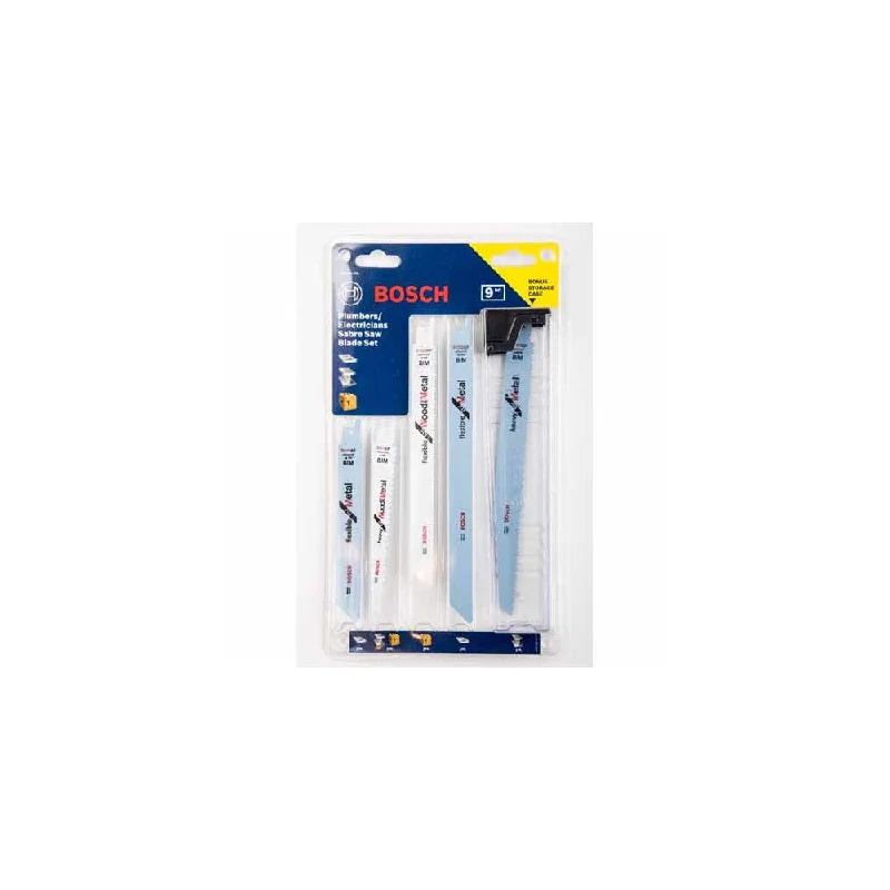 Saw Blades for Removing Old Flooring and Tiles-Bosch Sabre Saw Blade Set, Plumbers & Electrician Set 9 Pc.