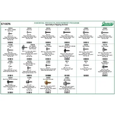 Screws for Commercial Construction Projects-Auveco # 6710EPA Specialty & Tapping Screws Assortment. Qty 1.