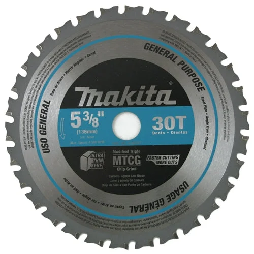 Saw Blades for Cutting Small and Medium Projects-Makita A-95037 TCT Saw Blade 5-3/8" X 5/8" X 30T