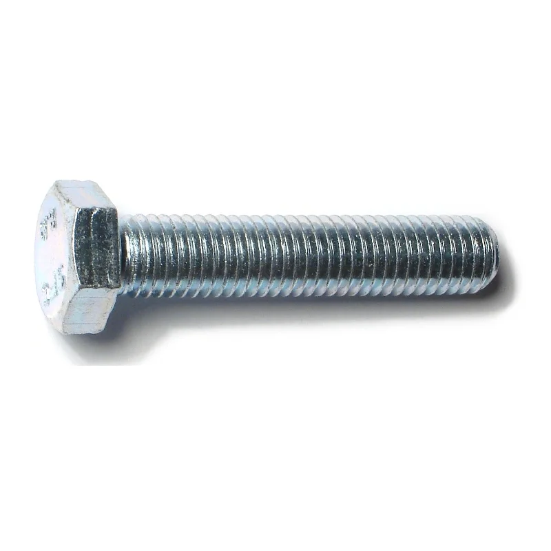 Bolts for Heavy-Duty Outdoor Mounting-12mm-1.75 x 60mm Zinc Plated Class 8.8 Steel Coarse Full Thread Hex Bolts