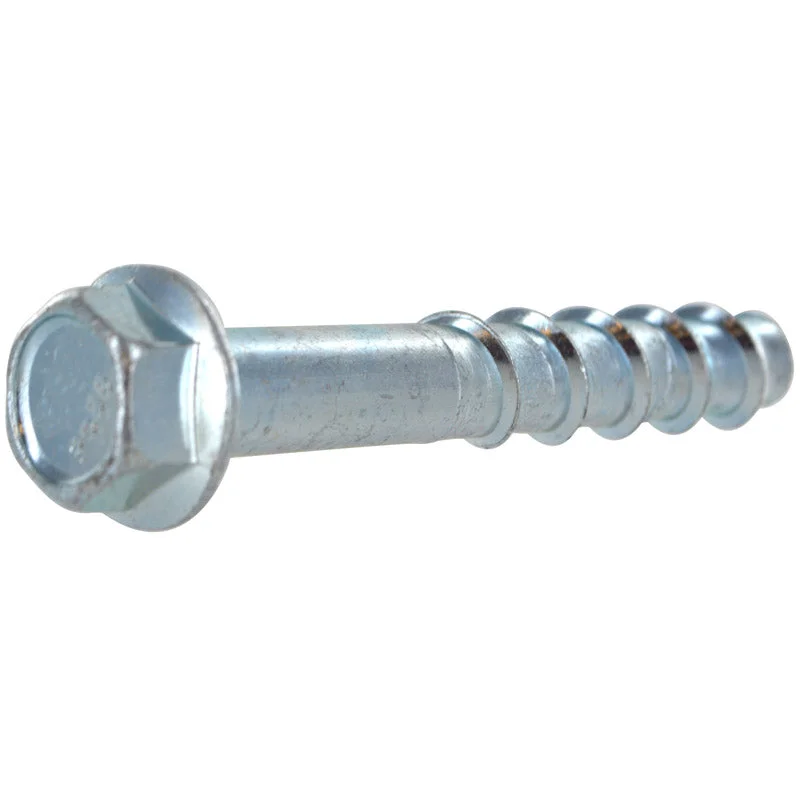 Screws with Round Heads for Easy Tightening-HILLMAN Screw-Bolt+ 1/2 in. D X 2-1/2 in. L Steel Hex Head Concrete Screw Anchor 10 pk