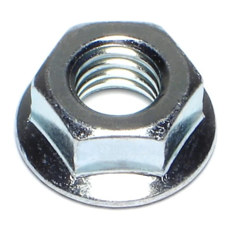 Nuts for DIY Home Improvement Projects-7/16"-14 Zinc Plated Case Hardened Steel Coarse Thread Hex Flange Nuts