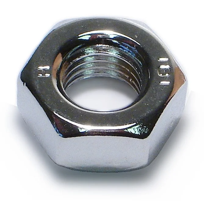 Nuts for Fixing Vehicle Components-10mm-1.25 Chrome Plated Class 8 Steel Fine Thread Hex Nuts (10 pcs.)