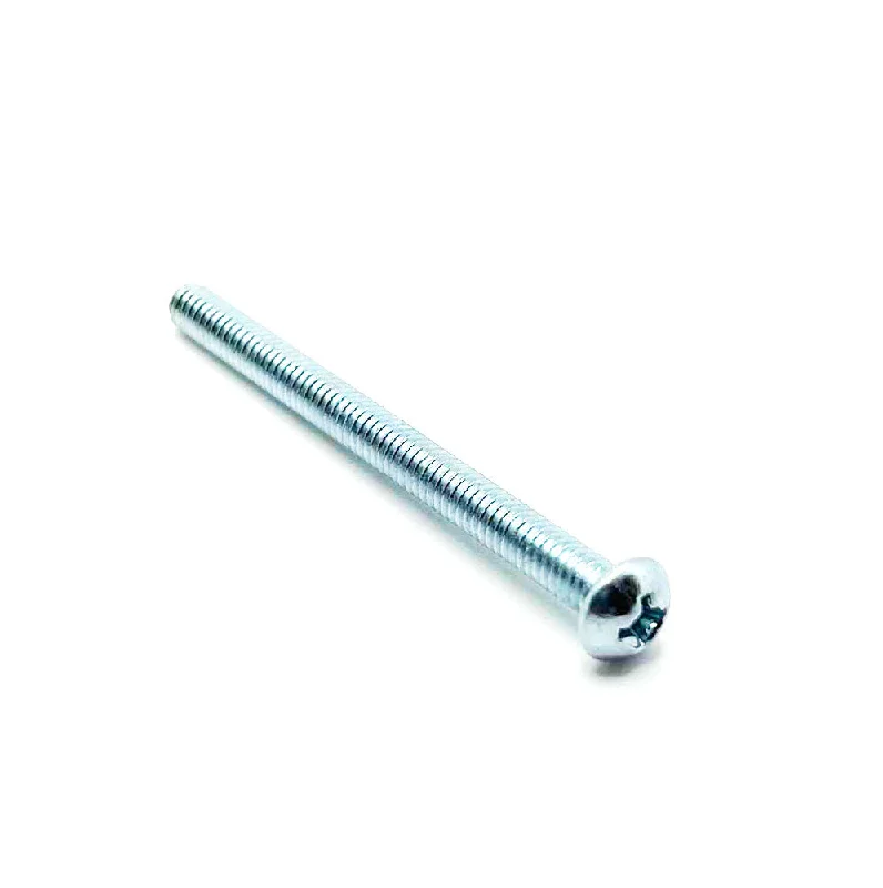 Screws for Metal Framing Projects-#8-32 x 2in UNC Phillips Round Machine Screw Clear Zinc