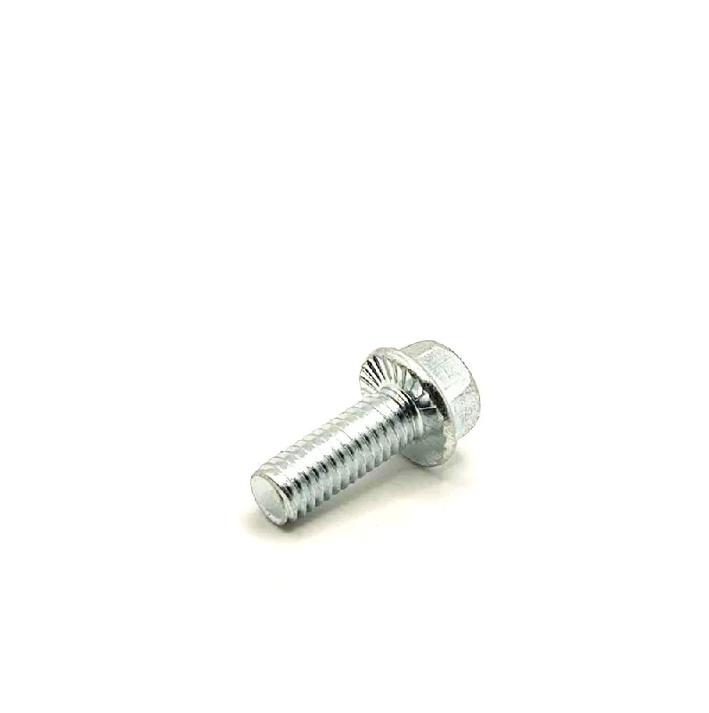 Bolts for Fastening Heavy Metal Parts and Components-3/8-16 X 1in UNC Grade 5 Serrated Flange Bolt Clear Zinc