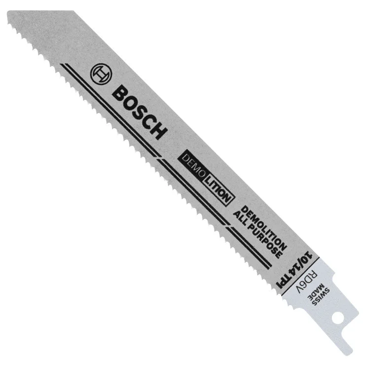 Saw Blades for Cutting Through Tough Materials-Bosch RD6V Demolition Reciprocating Saw Blades, 6" 10/14 TPI 5-Pack