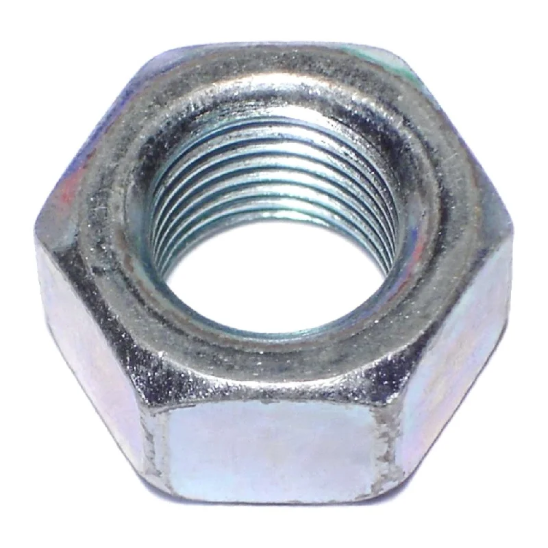 Nuts for Fixing Parts in Custom Metal Projects-9/16"-18 Zinc Plated Grade 2 Steel Fine Thread Finished Hex Nuts (6 pcs.)