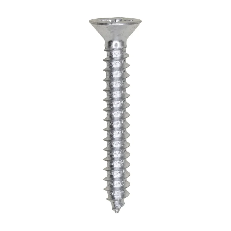 Screws for Heavy-Duty Wall Mounting-Auveco # 25642 #6 X 1" Phillips Flat Head Tapping Screw Zinc. Qty. 100