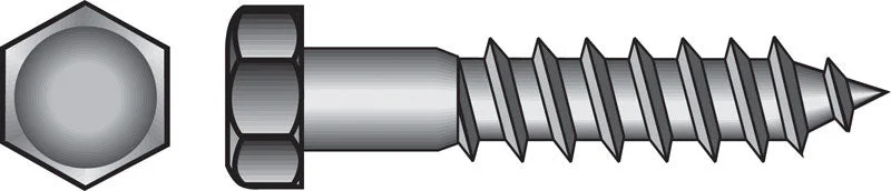 Screws for Fine Woodworking Projects-HILLMAN 3/8 in. X 2 in. L Hex Stainless Steel Lag Screw 25 pk