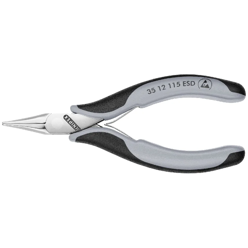 Pliers for Gripping and Twisting Wire-Knipex 35 12 115 ESD 4 1/2" Electronics Pliers-Flat Tips, ESD Handles