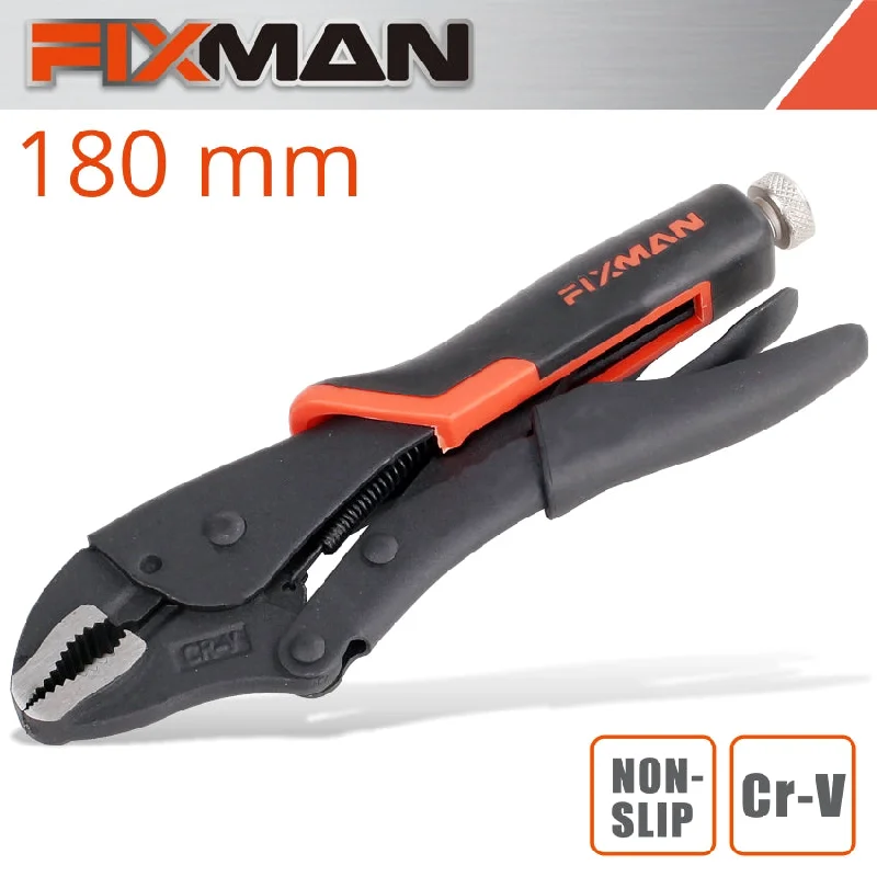 Soft Grip Pliers for Comfort-Fixman Curved Jaw Lock Grip Pliers 7'/180Mm