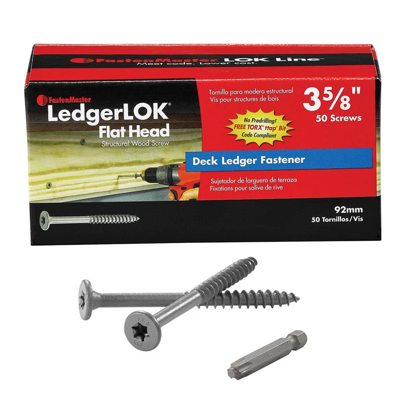 Screws for Fastening Panels Together-FastenMaster LedgerLok No. 12  S X 3-5/8 in. L Star Epoxy Wood Screws  (Pack of 6)