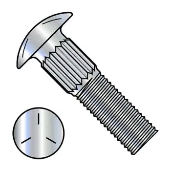 Bolts for DIY Home Improvement Projects-JFAST 3748CR5 - 3/8-16X3  Ribbed Neck Carriage Bolt Grade 5 Fully Threaded Zinc, Case Quantity: 
325