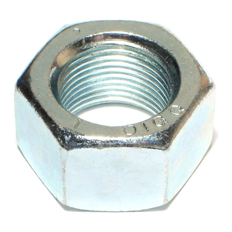 Nuts for Plumbing and Pipe Fittings-1"-14 Zinc Plated Grade 5 Steel Fine Thread Hex Nuts (2 pcs.)