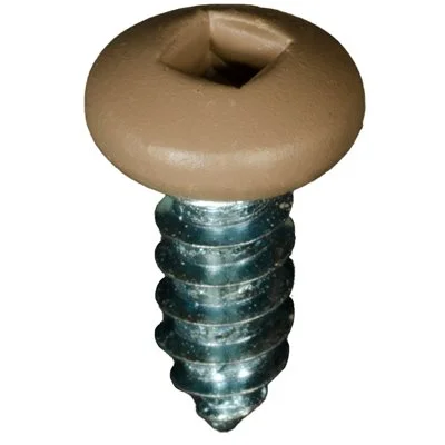 Screws for Securing Outdoor Fixtures-Auveco # 25380 10 x 1/2" Tan Painted Square Drive Pan Head Tapping Screw. Qty 100.