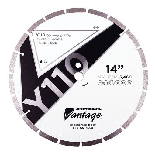 Carbide-Tipped Saw Blades for Concrete and Masonry-Diamond Vantage 1412EY1-2 14 X .125 X 1, W/Ph General Purpose