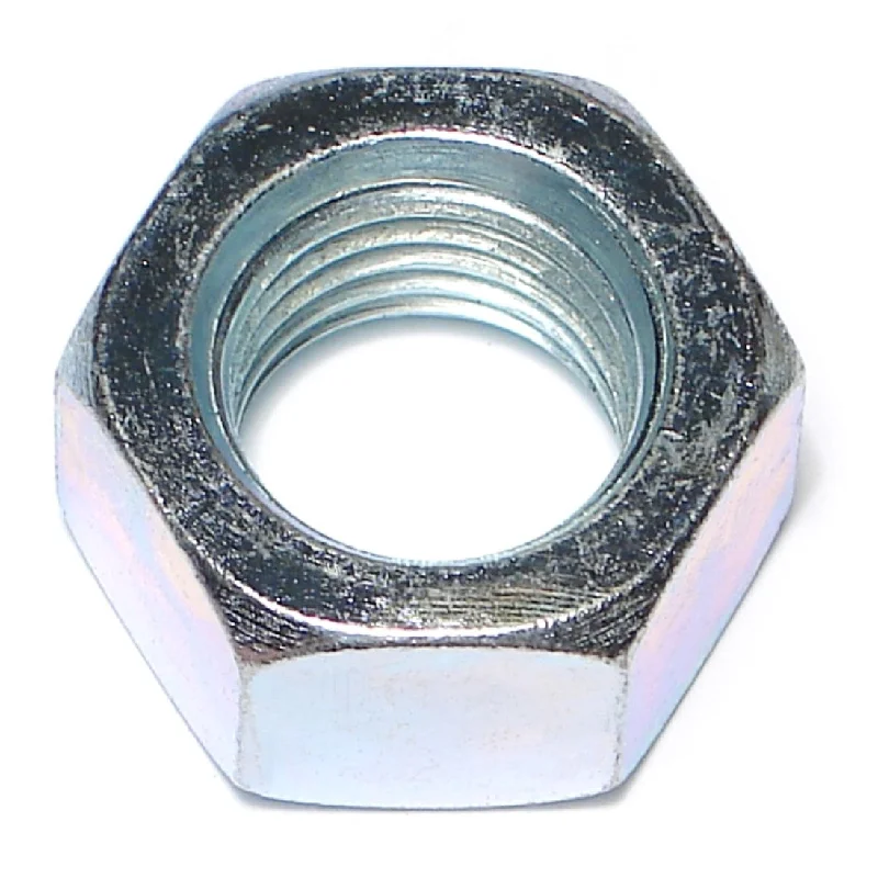 Nuts for Attaching Metal Parts in Construction-1"-8 Zinc Plated Grade 2 Steel Coarse Thread Finished Hex Nuts (5 pcs.)