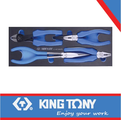 Pliers with Adjustable Jaws for Flexibility-King Tony Pliers Set 4Pc Eva Foam