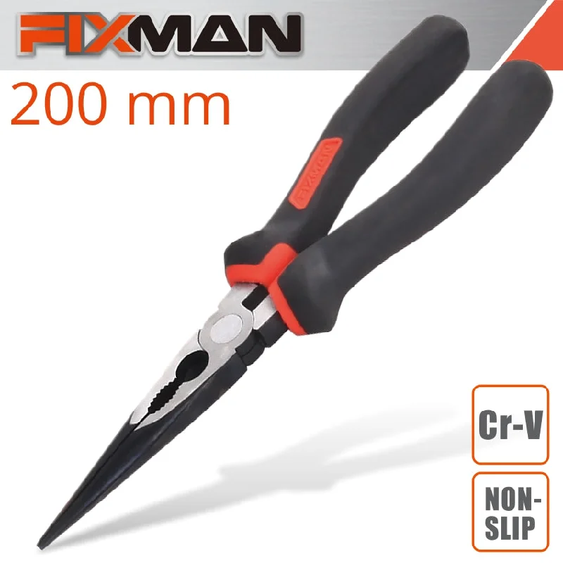 Pliers for Bending and Cutting Wire Rods-Fixman Industrial Long Nose Pliers 8'/200Mm