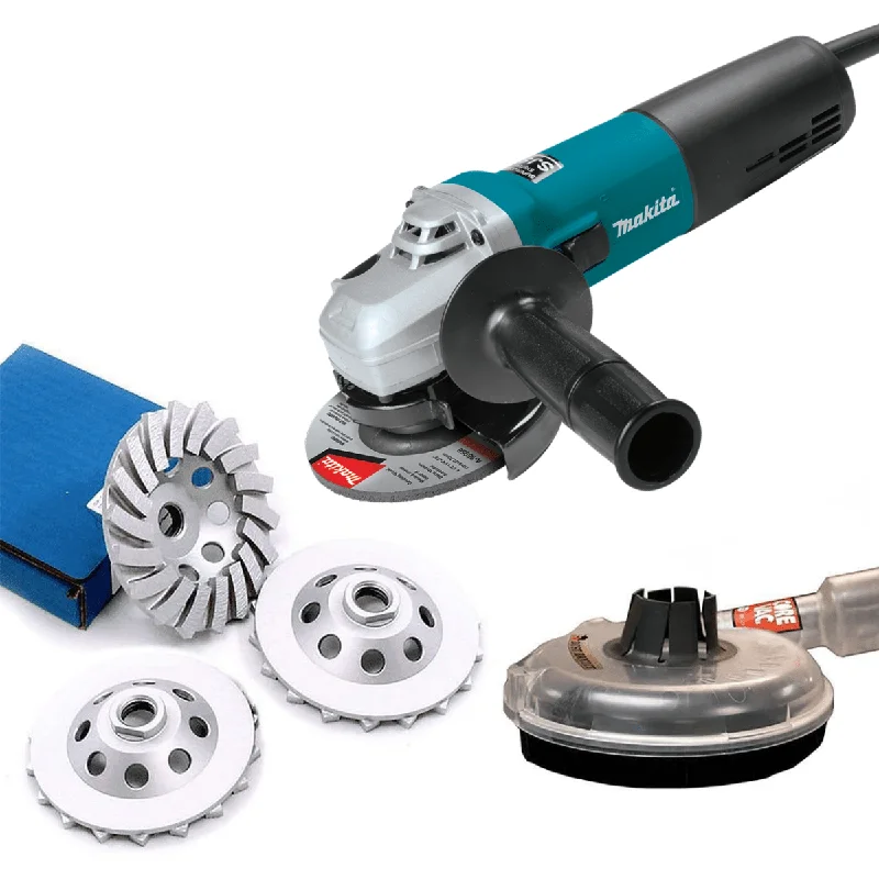 Angle Grinder with Paddle Switch for Safety-Makita Grinder with Grinding Cup Wheels and Dust Shroud - Sale