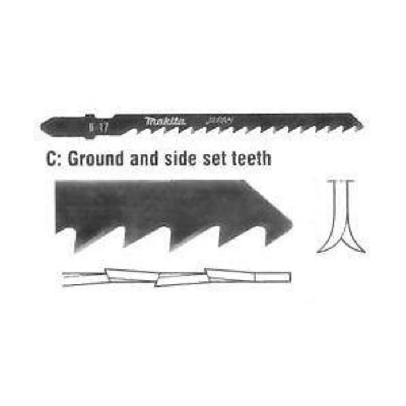 Saw Blades for Cutting Stainless Steel-B17 Jigsaw Blades 6TPI HCS (PKT 5) A-85690 Makita