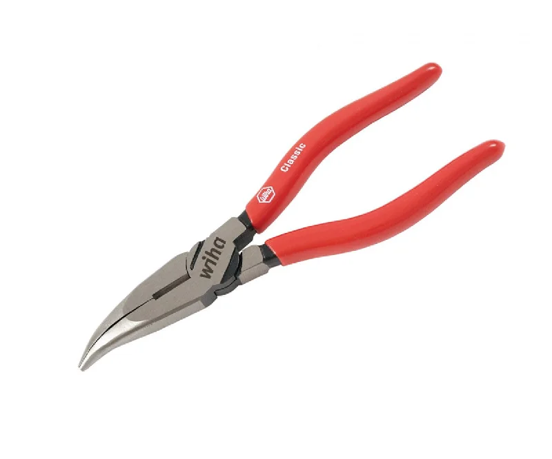 Pliers for Cutting through Tough Metal Sheets-Wiha Tools 32625 Soft Grip Bent Long Nose Pliers, 8"